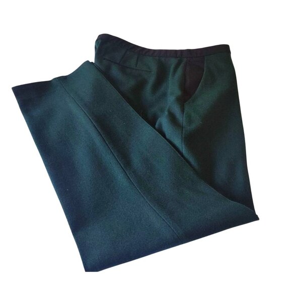Elie Tahari Women's Wool Blend Straight Leg Trousers Size 10 Green - Picture 1 of 14